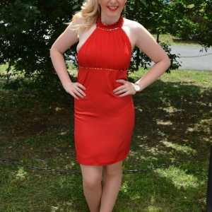 Rochie scurta, de culoare rosie - Img 2