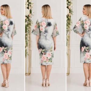 Rochie Tenley cu imprimeu floral,nuanta de alb - Img 2
