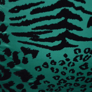 Rochie tinereasca de gala, cu design animal-print negru-verde - Img 7