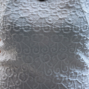 Rochie tinereasca din material cu imprimeu in tesatura, alba - Img 5