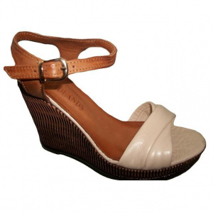 Sanda comoda cu talpa ortopedica, culoare bej, model simplist - Img 1