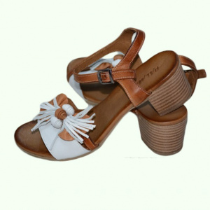Sanda maro, comoda, cu toc gros de 5 cm, funda decorativa - Img 4
