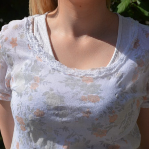Tricou modern, doua piese de culoare alba, marime universala - Img 4