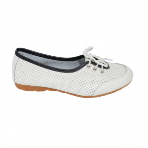 Balerini, talpa joasa, de culoare alba, piele naturala de calitate