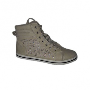 Bascheti tineresti, de culoare crem cu strass-uri - Img 1