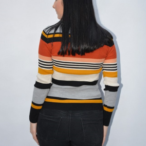 Bluza casual Vera ,model cu dungi multicolore,gri - Img 6