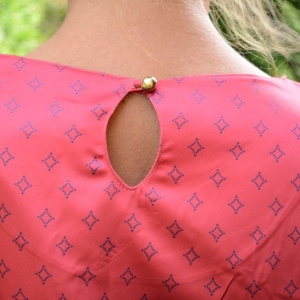Bluza cu maneca lunga, de culoare rosie, cu model oriental - Img 4