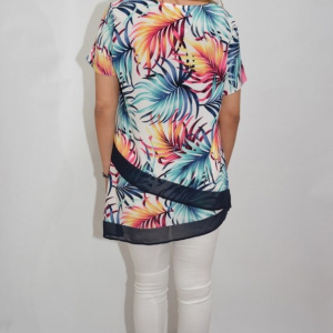 Bluza dama, casual,asimetrica, model lejer, multicolor exotic - Img 3