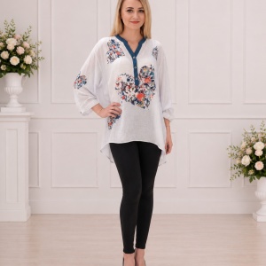 Bluza dama Clara,modele painted,nuanta de alb