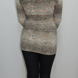 Bluza tinereasca cu design animal-print, model lung, cambrat - Img 5