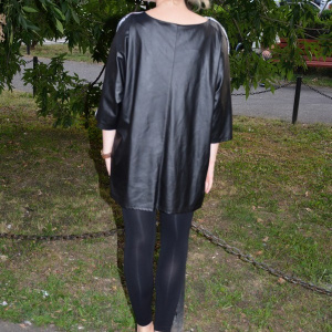 Bluza tip tunica, masura mare, prevazuta cu imprimeu gri-roz - Img 5