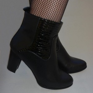 Botina chic de dama, de culoare neagra, cu captuseala subtire - Img 7