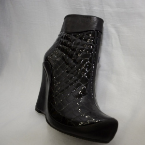 Botina moderna, cu platforma ,culoare neagra - Img 5