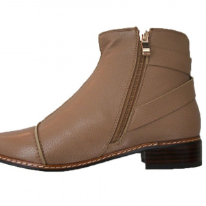 Botina moderna cu varf usor alungit, neagra, cu design de cusaturi - Img 3