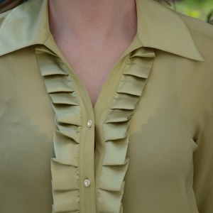 Camasa fashion verde deschis, material subtire transparent - Img 5