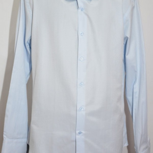 Camasa simpla albastru deschis, model slim cu maneci lungi - Img 3