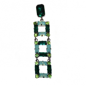 Cercei rafinati cu design extravagant,nuanta de rosu si greenery - Img 1