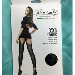 Ciorap de dama cu model, densitate 60 DEN, culoare neagra - Img 3