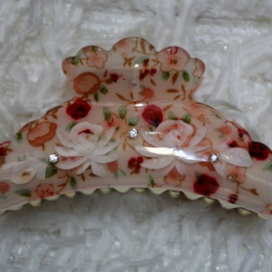 Cleste elegant cu design floral multicolor si cristale mici aplicate - Img 4