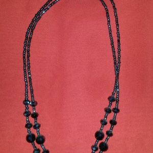 Colier tineresc, chic, din snur impletit, margele colorate si pandative - Img 3