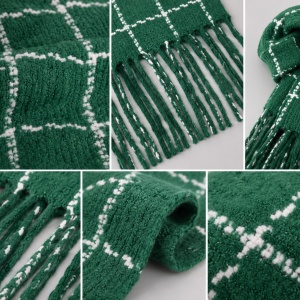 Fular dama Dalma ,model cu patratele,verde - Img 3