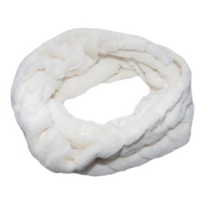 Fular Lenna cu insertii de blanita,model cilcular,nuanta de alb - Img 1
