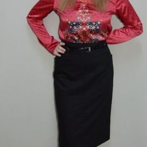 Fusta casual, neagra, masura mare, croi drept si design simplist - Img 4