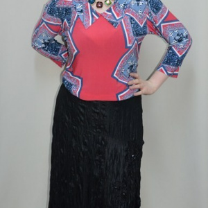 Fusta eleganta, marime mare, lungime maxi, de culoare neagra - Img 2