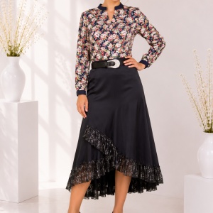 Fusta moderna, chic, cu trena discreta, in nuanta de negru