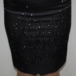 Fusta rafinata, de culoare neagra, model scurt pentru ocazii - Img 4