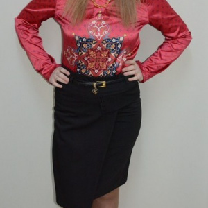 Fusta shic, de culoare neagra cu accesorii aurii - Img 2