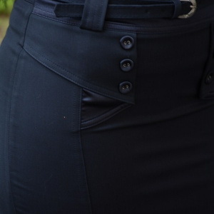 Fusta tinereasca scurta, de culoare bleumarin, cu model in fata - Img 4