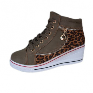 Ghete tineresti, cu imprimeu animal print si platforma - Img 1
