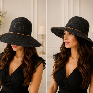 Palarie clasica de vara, model casual-elegant, cu material colorat