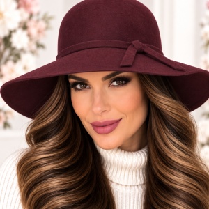 Palarie Dama "Jollie", nuanta de marsala