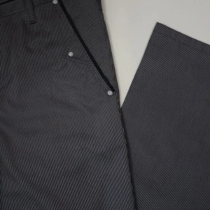 Pantalon barbati, bumbac de nuanta gri inchis, cu model de dungi - Img 4
