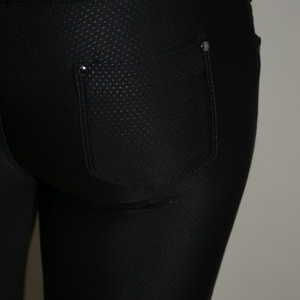 Pantalon chic, nuanta de negru, material usor elastic - Img 7