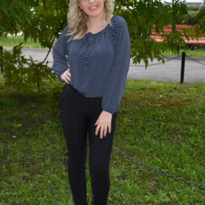 Pantalon modern, nuanta neagra, model casual, cambrat pe picior - Img 2