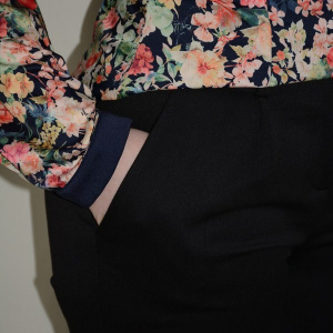 Pantalon office deosebit, de culoare neagra, cu buzunare - Img 4