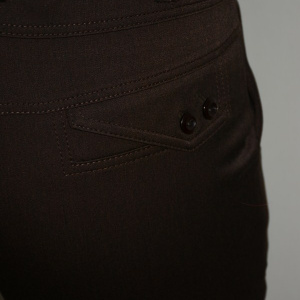 Pantalon rafinat, culoare maro, design de nasturi aplicati - Img 6