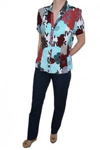 Pantalon rafinat de zi, bleumarin, model cu aspect de blug - Img 1