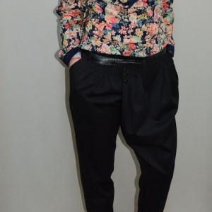 Pantalon tineresc cu croiala moderna, nuanta neagra cu buzunare - Img 4