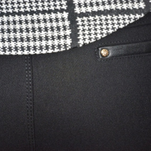 Pantalon tineresc cu reflectii si insertii de piele,nuanta neagra - Img 5