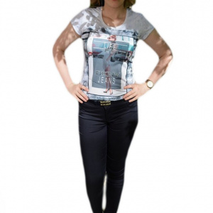 Pantalon tineresc de primavara-vara, bleumarin, model lung - Img 1