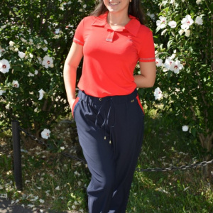 Pantaloni casual lungi cu strasuri la buzunare,nuanta de bleumarin - Img 2