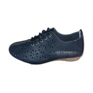 Pantof bleumarin, piele naturala moderna, sireturi fine