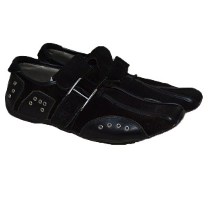 Pantof casual, nuanta de negru, pietre argintii atasate - Img 2