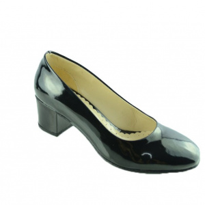 Pantof comod, de culoare neagra, cu toc de inaltime medie - Img 1