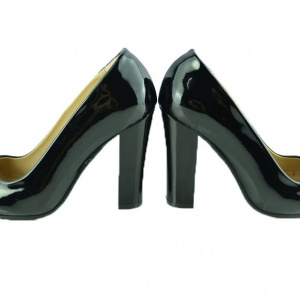 Pantof de zi cu aspect lucios, de culoare neagra, model clasic - Img 2