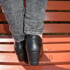 Pantof deosebit piele naturala fina, culoare neagra, talpa plina - Img 4